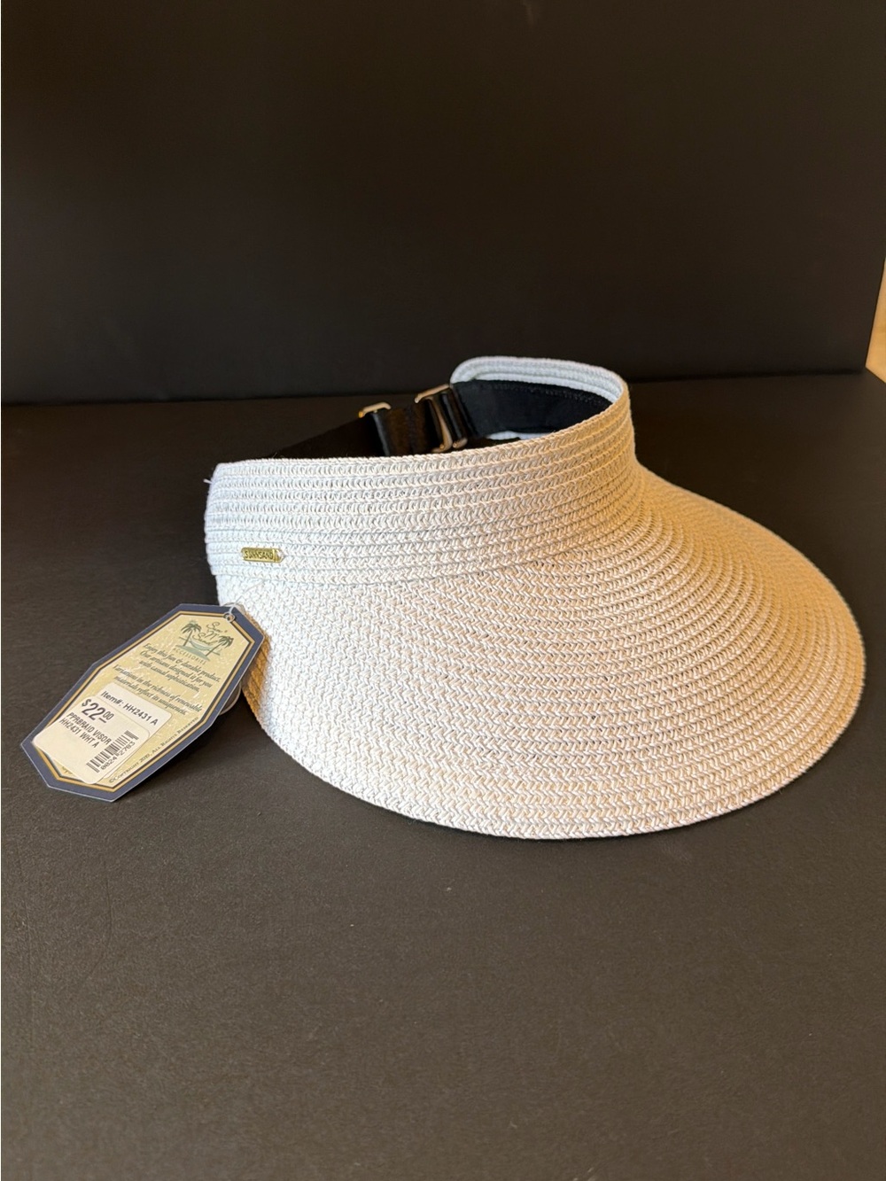 Women’s Wide-Brim Knit Visor - Cream Sun Hat